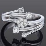 Estate 14K White Gold 0.29 TCW Diamond Band Ring Size 7 + Box
