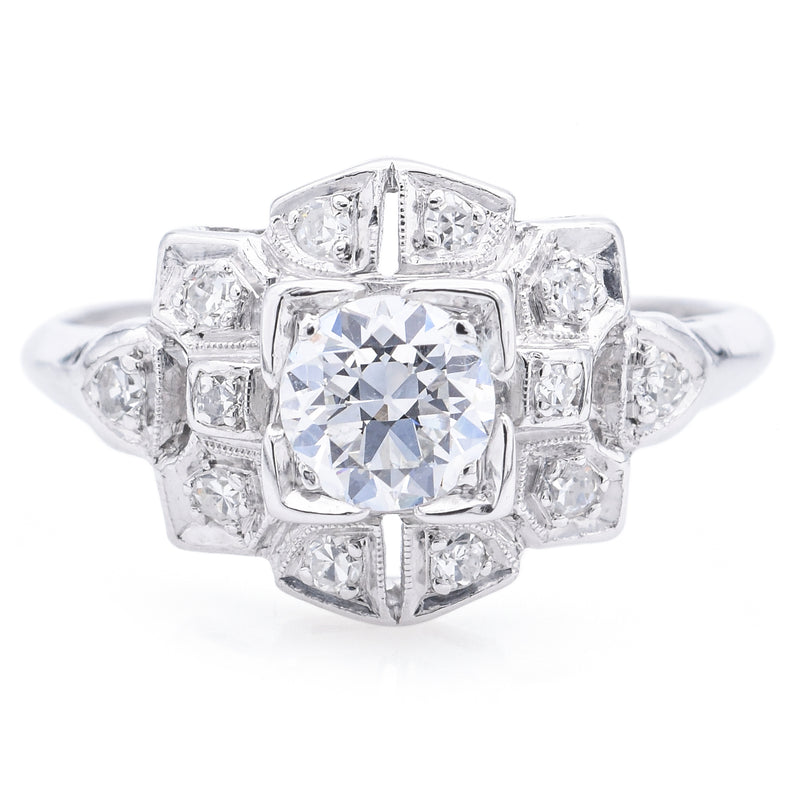 Antique Art Deco Platinum 0.64 TCW Diamond Band Ring Size 6