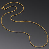 Vintage 足金 24K Yellow Gold Box Link Chain Necklace 1.3 mm 7.7 Grams 18 Inches