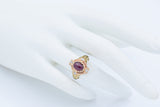 Vintage 14K Yellow Gold Ruby & Diamond Band Ring Size 6.25