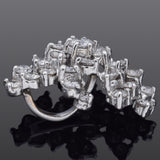 Vintage 14K White Gold 2.25 TCW Diamond Large Cluster Pendant