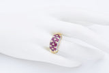 Vintage 14K Yellow Gold Ruby & Diamond Wide Band Ring Size 7.5