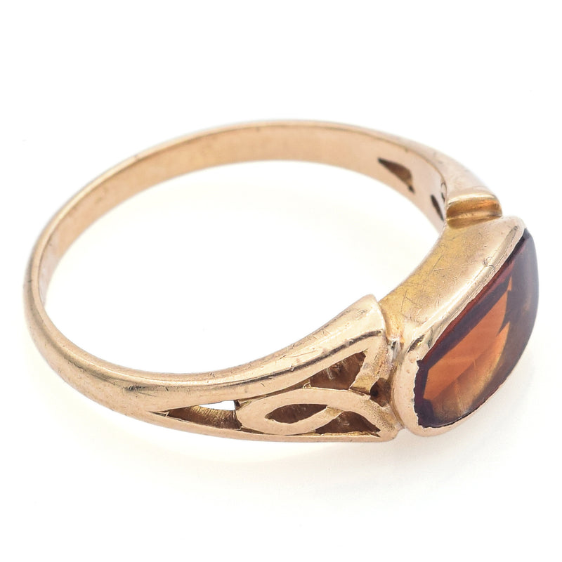 Vintage 14K Yellow Gold Citrine Band Ring Size 5