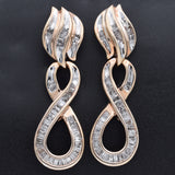 Estate 10K Yellow Gold 1.84 TCW Diamond Dangle Infinity Earrings