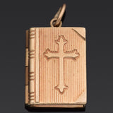 Vintage 14K Yellow Gold Lord's Prayer Holy Bible Charm Pendant 2.3 Grams
