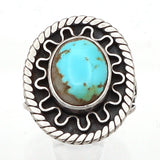 Vintage Native American Navajo Sterling Silver Turquoise Ring Size 5.25