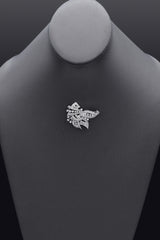 Vintage 14K White Gold 2.09 TCW Diamond Brooch Pin Pendant