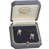 CS Signed Birmingham Sterling Silver Bear Cufflinks + Box