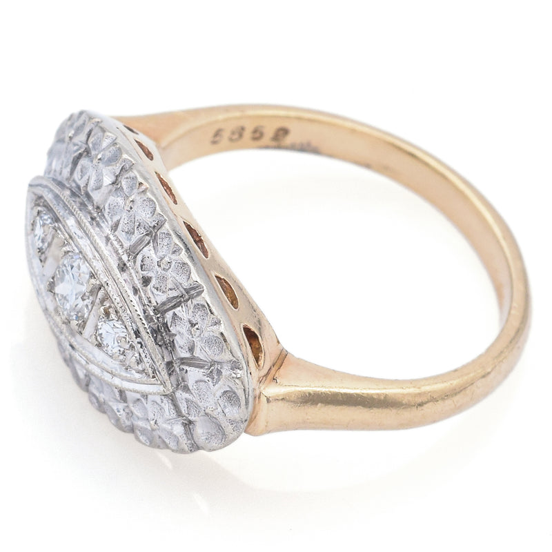 Vintage 14K Yellow Gold 0.17 TCW Diamond Band Ring Size 6