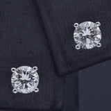 14K White Gold 0.65 TCW Natural Diamond Round Stud Earrings 4.5 mm