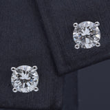 14K White Gold 0.65 TCW Natural Diamond Round Stud Earrings 4.5 mm