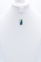Vintage 14K White Gold Opal & 0.51 TCW Diamond Pendant
