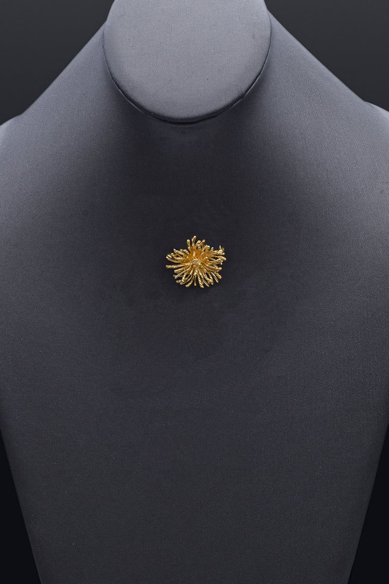 Vintage Tiffany & Co. 18K Yellow Gold Sea Urchin Brooch Pin Pendant