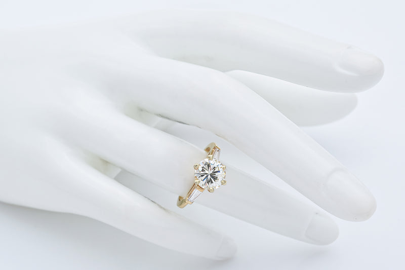 GIA 2.04 Ct Round Brilliant O-P SI2 Center Diamond 14K Yellow Gold Ring 2.36 TCW