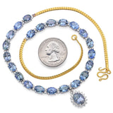 Vintage 24K & 14K Gold Color Changing Tanzanite & 0.95 TCW Diamond Necklace