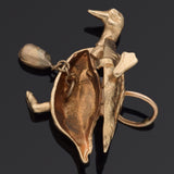 Vintage 14K Yellow Gold Goose with Golden Egg Charm Pendant 3.0 Grams