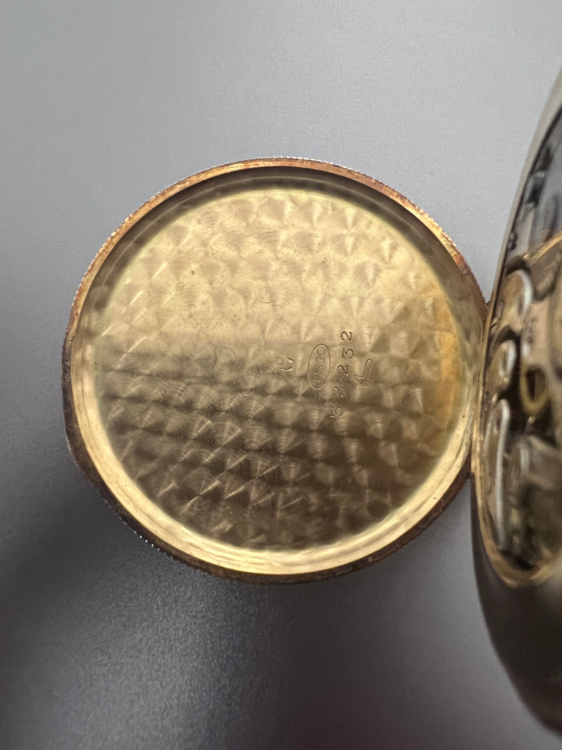 Antique 18K Gold Chronometre Marbla Pocket Watch Swiss Made 15 Jewel