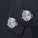 Estate 14K White Gold 1.32 TCW Diamond Round Stud Earrings 5.5 mm