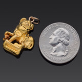 Vintage 足金 24K Yellow Gold Chinese Fu Foo Dog Guardian Lion Pendant