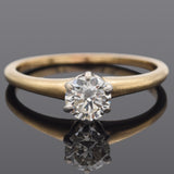 Vintage 14K Yellow Gold 0.54 Carat Round Diamond Solitaire Band Ring Size 6.75