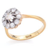 Antique 18K Yellow Gold 0.68 TCW Old Mine Cut Diamond Band Ring Size 6.5
