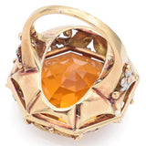 Vintage 18K Yellow Gold 25.24 Carat Citrine Cocktail Ring Size 6.25