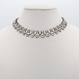 Antique Victorian Etched Silver Bib Necklace 18 Inches
