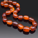 Vintage Baltic Amber 24.5x22.0-32x27 mm Beaded Strand Necklace 27 Inches