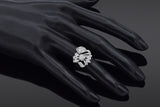 Vintage 14K White Gold 1.08 TCW Old Euro Diamond Ring Size 3.75