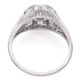 Antique Art Deco Platinum 0.85 TCW Diamond Ring Size 7.5