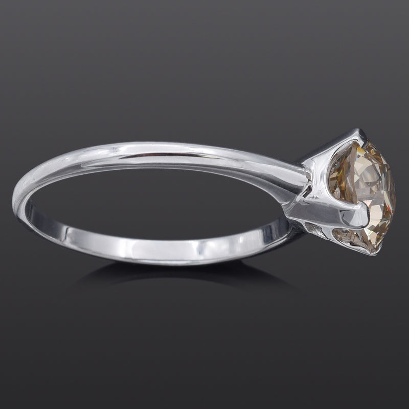 GIA Certified 14K White Gold 2.52 Carat Old Euro Brilliant Diamond Band Ring