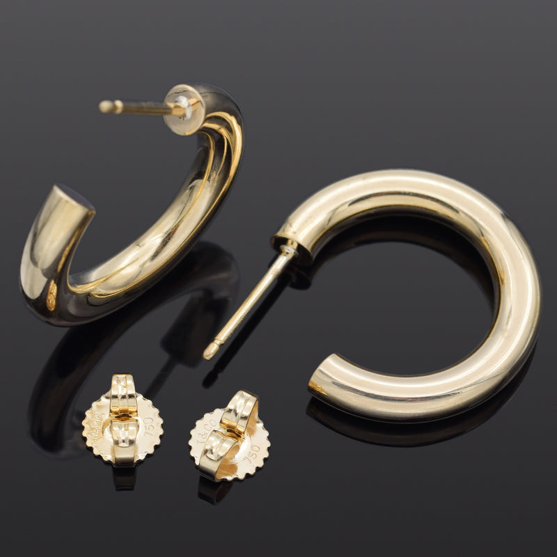 Tiffany & Co. 18K Yellow Gold 3.5 mm Hoop Earrings