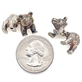 CS Signed Birmingham Sterling Silver Bear Cufflinks + Box