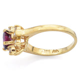 GIA Certified 18K Yellow Gold Natural Ruby & 0.37 TCW Diamond Band Ring