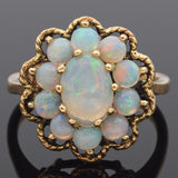 Vintage 14K Yellow Gold Opal Cocktail Ring Size 4