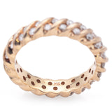 Vintage 14K Yellow Gold 1.05 TCW Diamond Semi-Eternity Band Ring Size 7
