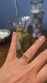Vintage 14K Yellow Gold Ruby Band Ring Size 6