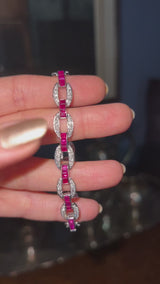J.E. Caldwell & Co Platinum Ruby & 1.92TCW Old Euro Cut Diamond Tennis Bracelet