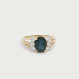 Vintage 14k Yellow Gold Sapphire and Diamond Ring