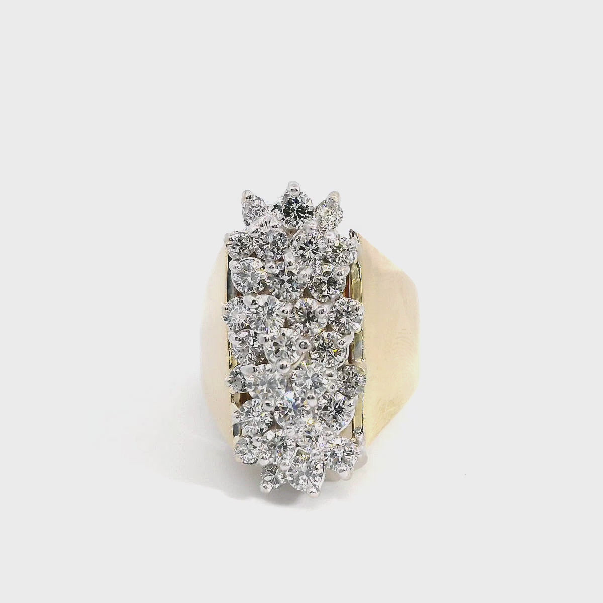 Vintage 18k Yellow Gold Diamond Cluster Ring
