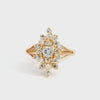14k Yellow Gold Diamond Cluster Ring