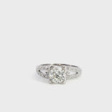 Vintage Platinum 1.01ct Brilliant Cut Diamond Engagement Ring