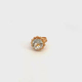 Vintage 18K Yellow Gold 5.61 Ct Aquamarine Round Cocktail Ring Size 5.5