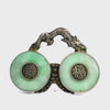 Antique Silver 1920s Chinese Export Jade Dragon Brooch
