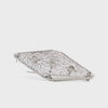 Vintage Art Deco 10K White Gold Old Mine Cut Diamond Filigree Brooch