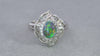 Vintage Platinum 1.15ct B4 Black Crystal Opal and Diamond Statement Ring