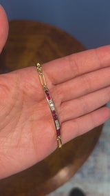 Estate 18K Yellow Gold Ruby & 0.48 TCW Diamond Tennis Bracelet