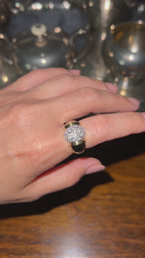 Estate 18K Yellow Gold 0.88 TCW Diamond Band Ring Size 7.25