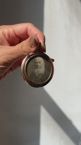 Antique English 9K Yellow Gold Round Reversible Open Face Locket Pendant