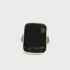 Vintage 10k Yellow Gold Black Onyx and Enamel Statement Ring